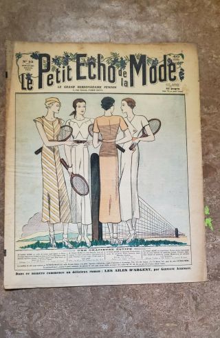 Le Petit Echo De La Mode - June 1934 - Tennis Cover - Complete French Edition