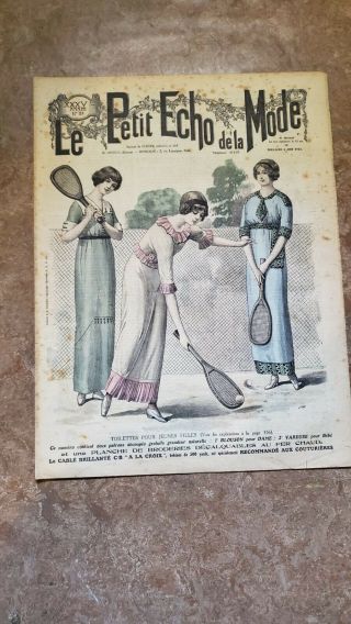 Le Petit Echo De La Mode - June 1913 - Tennis Cover - Complete French Edition