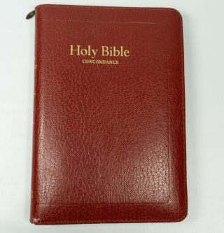 Leather Zip Holy Bible Red Letter Edition Concordance Collins World King James
