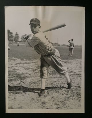 1935 Buffalo Bisons / Brooklyn Dodgers Baseball Wire Photo Nicholas Tremark