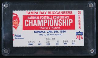 Tampa Bay Buccaneers Los Angeles Rams Nfl 1980 Nfc Championship Game Ticket