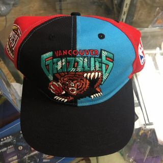 Vintage Vancouver Grizzlies Starter Pinwheel Snapback Hat 1990s