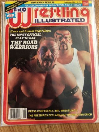 The Road Warriors Lod Pro Wrestling Illustrated September 1984 Hulk Pin Up