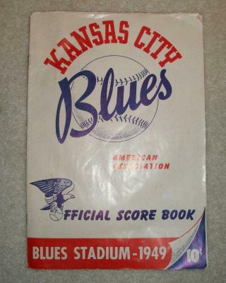 1949 Kansas City Blues Official Score Book 10 Cents Blues Stadium