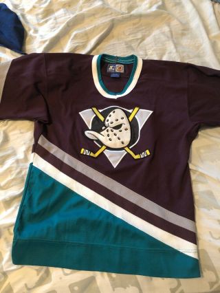 Vintage Nhl Anaheim Mighty Ducks Hockey Jersey Ccm Kids Size Small/ Medium