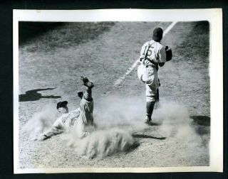 Johnny Hopp Bobby Bragan 1943 Press Photo Brooklyn Dodgers St.  Louis Cardinals