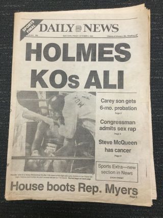 Muhammad Ali Vs Larry Holmes - Boxing - 1980 York Daily News Newspaper