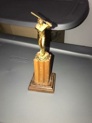 Vtg 40 - 50s Baseball Player Club Metal Trophy Award And Topper La California Made