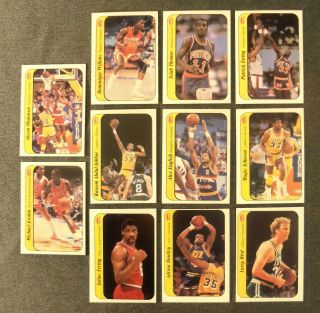 1986 Fleer Basketball Complete Sticker Set (1 - 11) All In