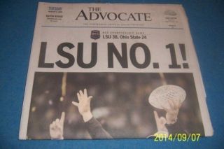 2008 The Advocate Ohio State Vs Lsu Tigers National Champions Complete Les Miles