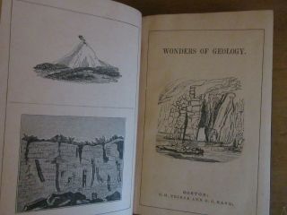 Old WONDERS OF GEOLOGY Book 1849 ROCK VOLCANO FOSSIL DINOSAUR EARTH SCIENCE WORK 2