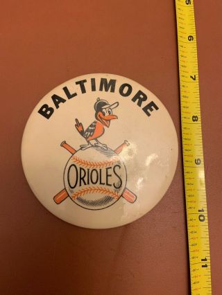 Rare Vintage 1970 Baltimore Orioles Large Button