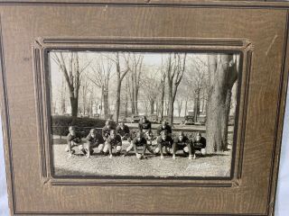 1930s Antique Football Team Photograph Photo 1940s Leather Helmets