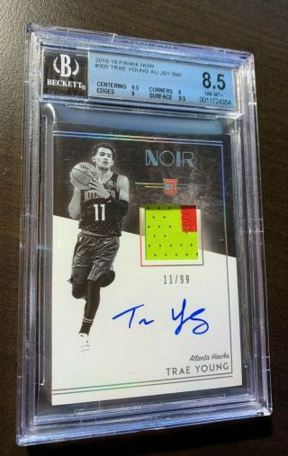 2018 - 19 Trae Young Rookie Patch Auto Jersey 11/99 1/1 Bgs /10 Noir Rc Rpa