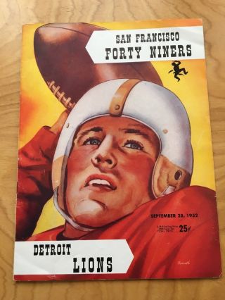 Vintage 1952 San Francisco 49ers V Detroit Lions Nfl Football Program