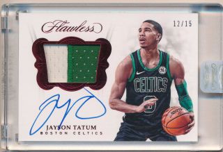 Jayson Tatum 2017 - 18 Flawless Rookie Patch Auto Rc Rpa Red 12/15
