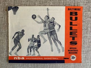 1964 - 65 Baltimore Bullets V Detroit Pistons Basketball Program - Sharp Unscored
