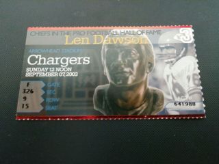 Drew Brees Orleans Saints Ticket Stub 9/7/2003 Td 19 20 Chargers @ Chiefs