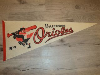 Vintage Baltimore Orioles Major League Baseball 30 " Pennant Flag 1969 Mlb