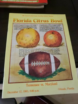 1983 Florida Citrus Bowl football Program University of Tennessee Vs Maryland 2