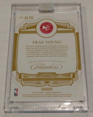 Encased 2018 - 19 Flawless Rookie Autographs Trae Young 9/25 2