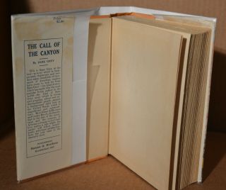 Zane Grey / The Call of the Canyon / 1st.  Edition /1st.  Print / Date Code K - X 3