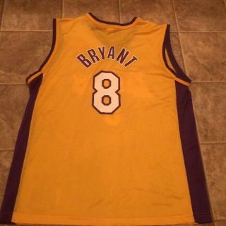 Kobe Bryant Champion Jersey Los Angeles Lakers Yellow Purple Size 40 Large 2