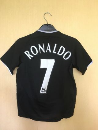 Fc Manchester United 2003\05 Away Football Jersey Shirt Vintage 7 Ronaldo Kids