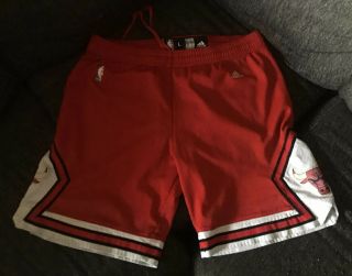 Adidas Nba Chicago Bulls Swingman Red Shorts Size L