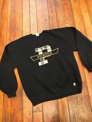 Vintage Purdue University Boilermakers Sweatshirt - Size Large - Made In Usa