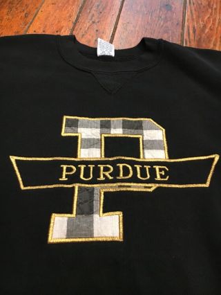 Vintage Purdue University Boilermakers Sweatshirt - Size Large - Made in USA 2