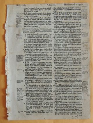 1578 Magnificent Geneva Bible Leaf Exodus Moses And Aaron Speak To Pharaoh