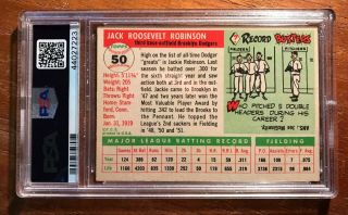 JACKIE ROBINSON 1955 Topps 50 Brooklyn Dodgers HOF PSA 6 EX to NEAR. 2