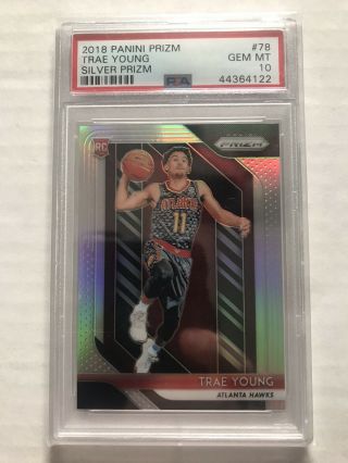 2018 - 19 Trae Young Prizm Silver Rc Psa 10