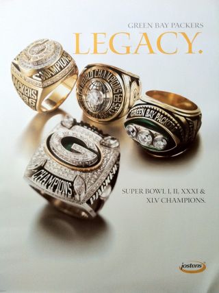 Green Bay Packers 4 Bowl Ring Poster - From Jostens