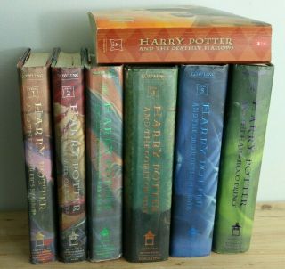 Complete Set Of 7 Harry Potter First Edition Hardcover J.  K.  Rowling Worn 1 2nd