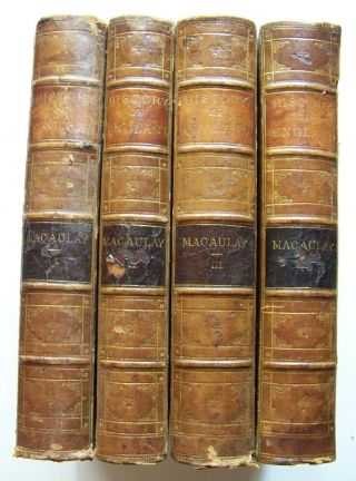 1856 Ed.  The History Of England By Thomas Babington Macaulay 4 Vol.  Leather Set