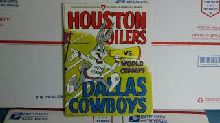 1972 Houston Oilers Vs World Champs Dallas Cowboys Official Program