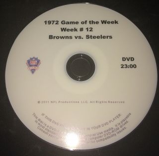 1972 Nfl Game Of The Week 12 Browns Vs Steelers Dvd Nfl Films
