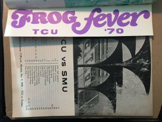 1970 TCU Horned Frogs vs SMU Mustangs Football Program EX/NEAR 2