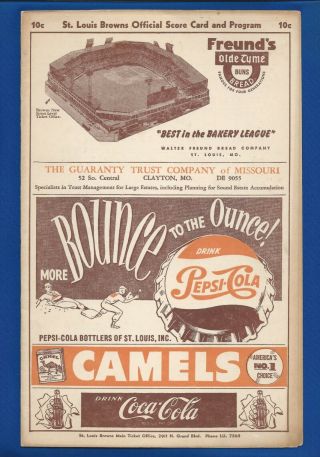 1951 St Louis Browns Vs Chicago White Sox Opening Day Baseball Program