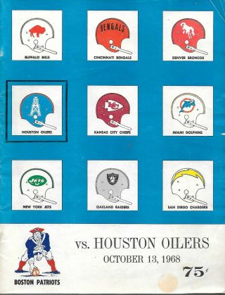 1968 Houston Oilers Vs.  Boston Patriots,  October 13,  1968