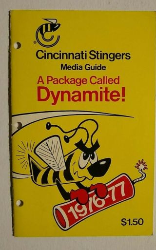 1976 - 77 Wha Cincinnati Stingers Hockey Media Guide A Package Called Dynamite