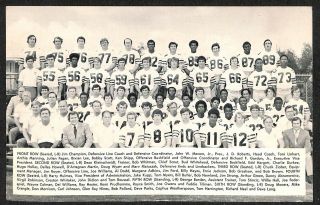 1972 Orleans Saints Football Team Photo,  5.  25 X 8.  25 " Postcard