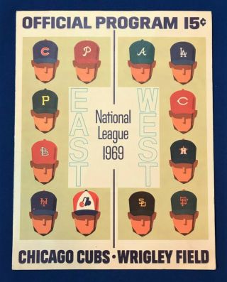 1969 Chicago Cubs Vs York Mets Baseball Program October 2nd Last Game Of Yr