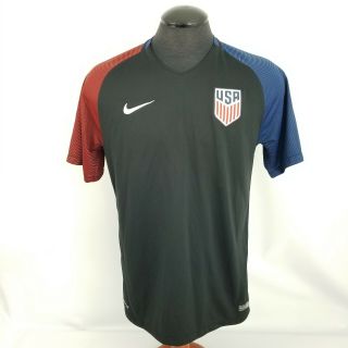 Authentic Nike Mens Adult Large Usa Soccer Futbol 2016 Away Black Blank Jersey
