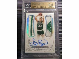2014 - 15 Flawless Larry Bird Greats Dual Game Patch Auto /25 Bgs 9.  5/10 Lc