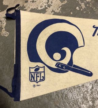 1967 NFL Los Angeles Rams Single Bar Pennant Fearsome Foursome 2