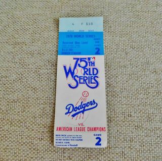 1978 World Series Ticket Stub,  York Yankees At Los Angeles Dodgers,  Game 2