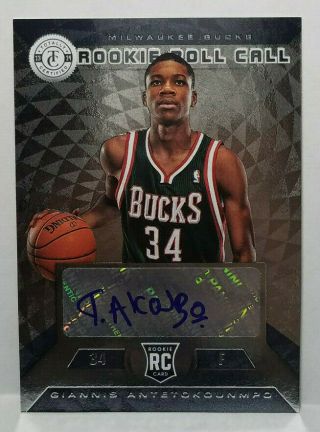 2013 - 14 Panini Totally Certified Giannis Antetokounmpo Rookie Roll Call Auto Rc